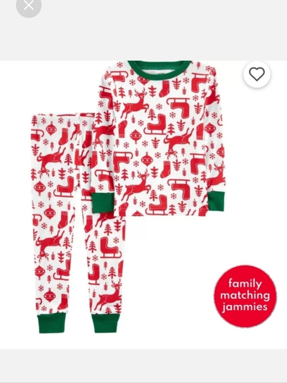 5t Red Reindeer Pajama Set